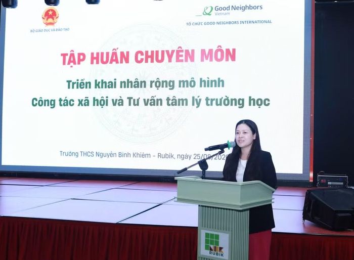 Đại diện Tổ chức GNI phát biểu tại chương trình.