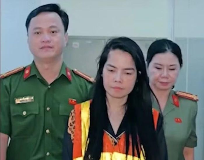 Bị can Kiều Thị Thanh tại cơ quan công an - Ảnh: VTV.