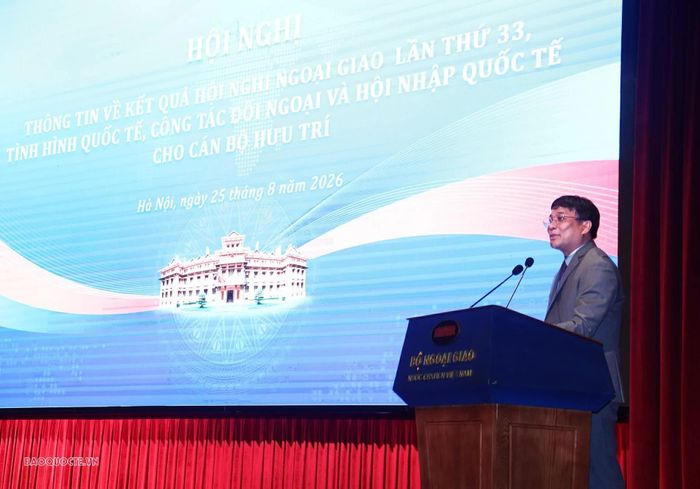 Thứ trưởng Thường trực Nguyễn Minh Vũ phát biểu tại buổi gặp mặt. (Ảnh: Thành Long)