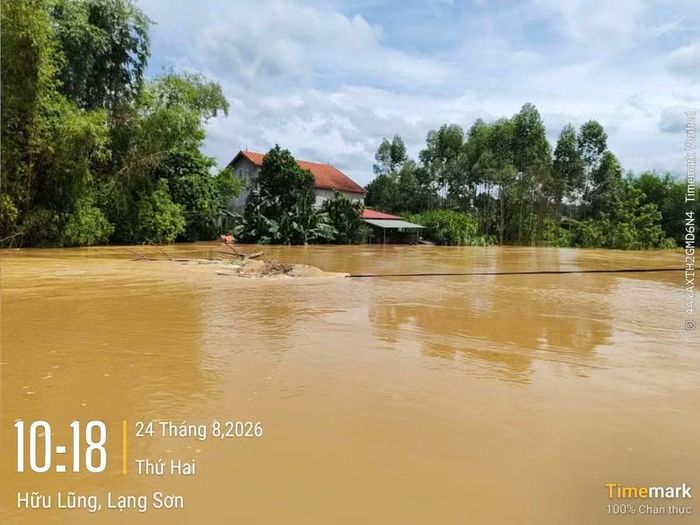 Lũ ở tỉnh Lạng Sơn. Ảnh: Cục CSGT