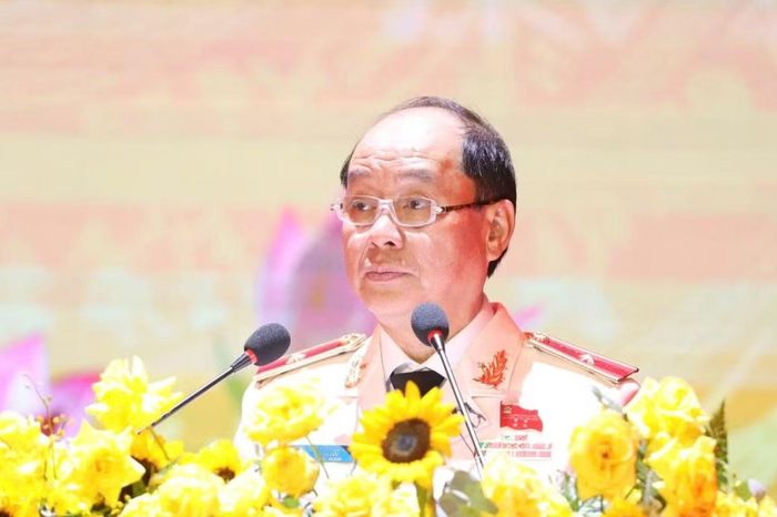 Thiếu tướng Nguyễn Hữu Hợp - Giám đốc Công an TP. Đà Nẵng phát biểu tại buổi lễ.