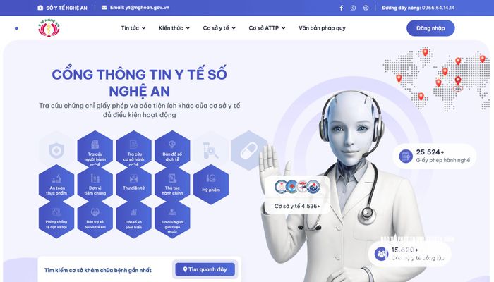 Cổng thông tin Y tế số Nghệ An. Ảnh: Thành Duy