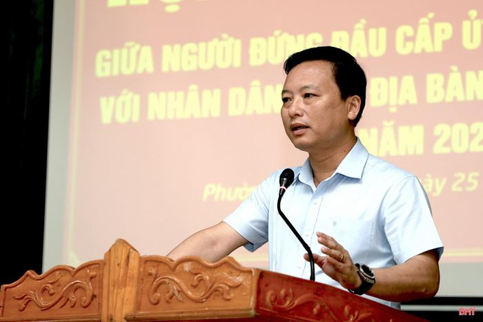 Bí thư Đảng ủy phường Hà Huy Tập Đậu Tùng Lâm kết luận hội nghị.