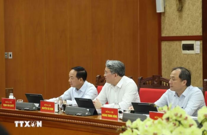 Các đại biểu tham dự cuộc làm việc. (Ảnh: Thống Nhất/TTXVN) ​