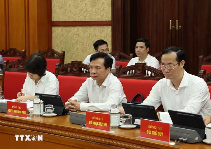 Các đại biểu tham dự cuộc làm việc. (Ảnh: Thống Nhất/TTXVN)