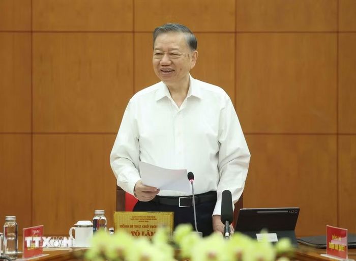 Tổng Bí thư, Chủ tịch nước Tô Lâm phát biểu chỉ đạo. (Ảnh: Thống Nhất/TTXVN)
