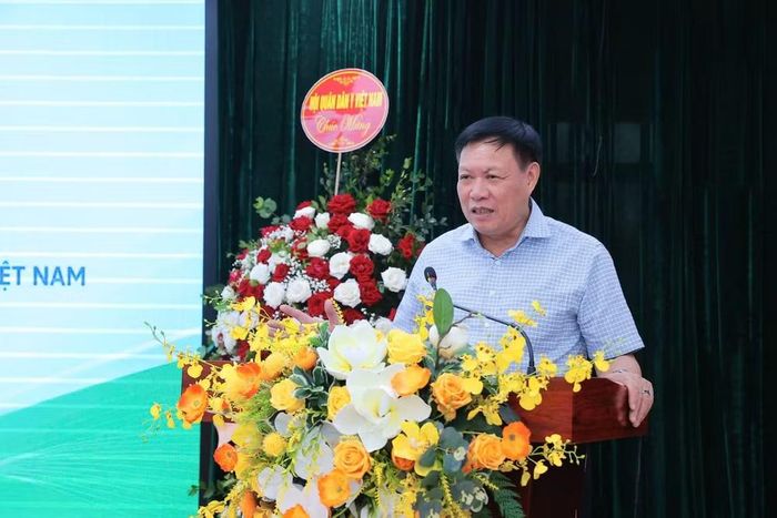 Thứ trưởng Bộ Y tế Đỗ Xuân Tuyên - Chủ tịch Hội Hội Kế hoạch hóa gia đình Việt Nam phát biểu tại buổi lễ. (Ảnh: Minh Quyết/Vietnam+)