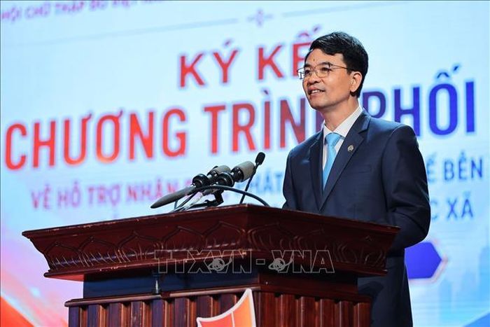 Đồng chí Đinh Hồng Thái, Phó Chủ tịch Liên minh Hợp tác xã Việt Nam phát biểu. Ảnh: Lê Đông/TTXVN