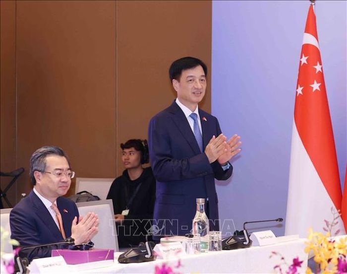 Đồng chí Nguyễn Duy Ngọc, Uỷ viên Bộ Chính trị, Bí thư Trung ương Đảng, Trưởng Ban Tổ chức Trung ương dự Đối thoại Chiến lược Việt Nam - Singapore lần thứ nhất, sáng 25/8/2026. Ảnh: Phương Hoa/TTXVN