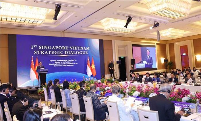 Đối thoại Chiến lược Việt Nam - Singapore lần thứ nhất giữa Đảng Cộng sản Việt Nam và Đảng Hành động Nhân dân Singapore. Ảnh: Phương Hoa/TTXVN