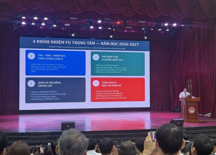 Ông Nguyễn Võ Đăng Khoa, Phó Trưởng phòng phụ trách Phòng Quản lý chất lượng thông tin về 4 nhóm nhiệm vụ trọng tâm trong năm học tới.