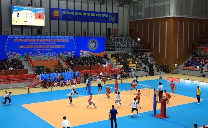 Trận chung kết giữa hai đội Quân đội nhân dân Việt Nam và Công an Thành phố Hồ Chí Minh. Ảnh: Tuấn Anh/TTXVN