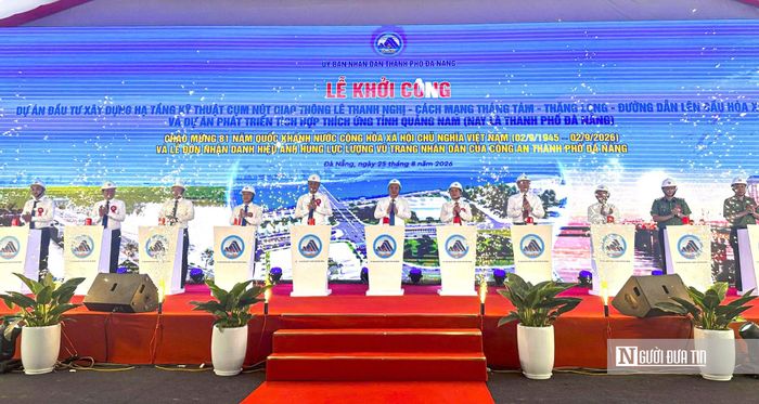 Lễ khởi công hai dự án hạ tầng với tổng vốn hơn 4.293 tỷ đồng tại Đà Nẵng.