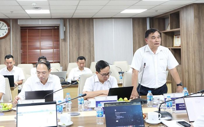 Ông Nguyễn Phúc An – Giám đốc PTC1 báo cáo tại buổi làm việc. Ảnh: Hương Thủy/BNEWS/TTXVN