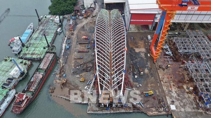 Nhịp chính cầu đi bộ qua sông Sài Gòn. Ảnh: BNEWS/TTXVN phát