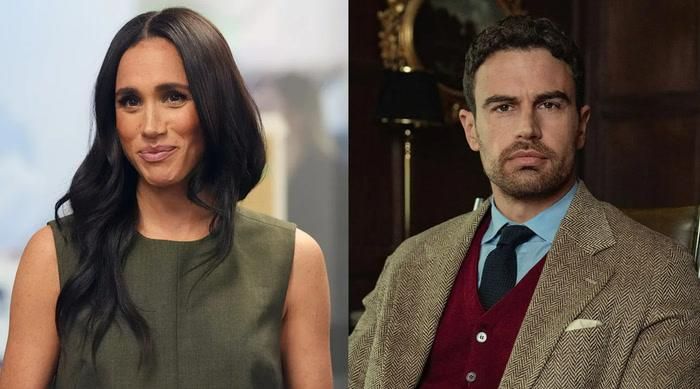 Meghan Markle và Theo James trong phim The Gentlemen. Ảnh: Netflix