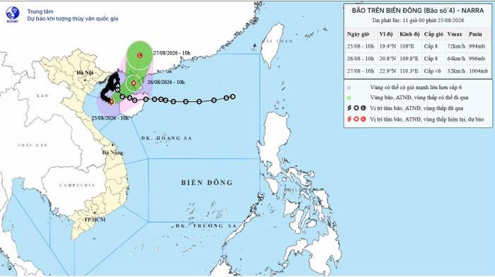 Ảnh: Trung tâm dự báo Khí tượng Thủy văn Quốc gia
