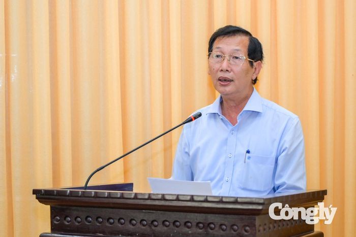 Ông Lê Văn Phước, Tỉnh ủy viên, Phó Chủ tịch UBND tỉnh, Trưởng Ban Chỉ đạo 515 tỉnh An Giang phát biểu tại buổi hội thảo