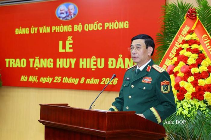 Đại tướng Phan Văn Giang phát biểu tại buổi lễ.