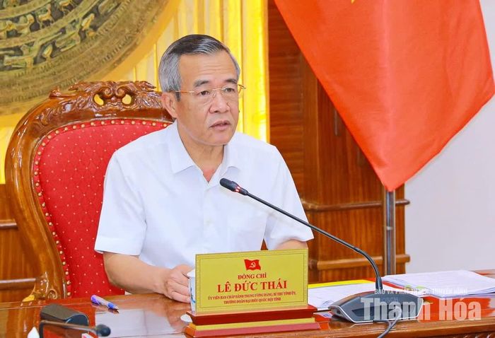 Bí thư Tỉnh ủy Lê Đức Thái chủ trì hội nghị.