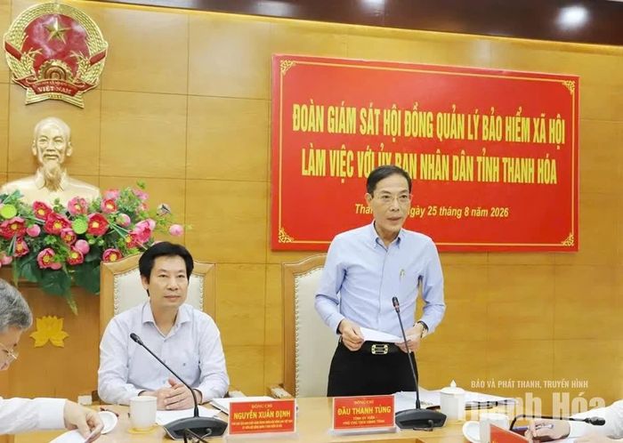 Phó Chủ tịch UBND tỉnh Đầu Thanh Tùng phát biểu tại buổi làm việc.
