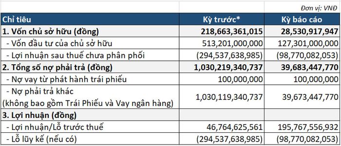 Kết quả kinh doanh 6 tháng đầu năm 2026 của Bất động sản Diên Vỹ.