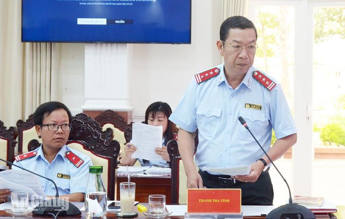 Đại diện Thanh tra tỉnh An Giang báo cáo nội dung liên quan đến Công ty TNHH Biển Vàng An Thới.