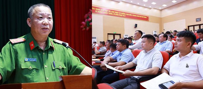 Thượng tá Nguyễn Văn Viện, Phó Trưởng Phòng Cảnh sát phòng cháy, chữa cháy và cứu nạn, cứu hộ phổ biến văn bản quy định mới liên quan đến lĩnh vực phòng cháy.