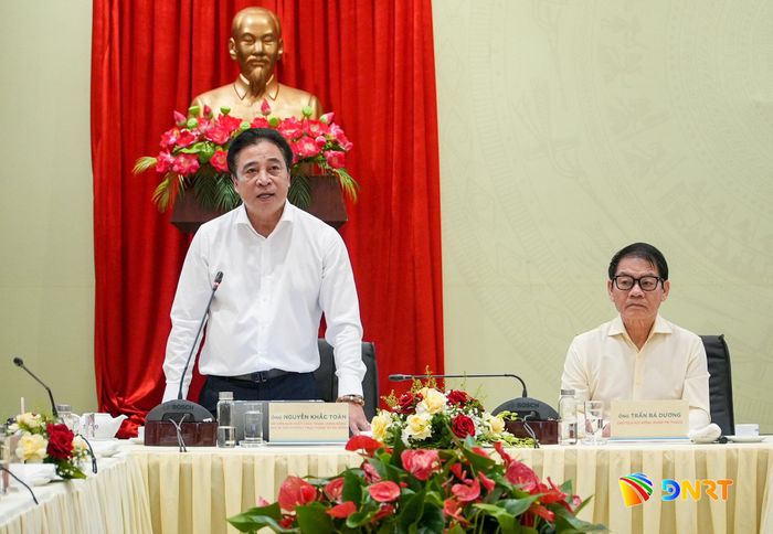 Phó Bí thư Thường trực Thành ủy Nguyễn Khắc Toàn phát biểu kết luận buổi làm việc. Ảnh: HỒ QUÂN
