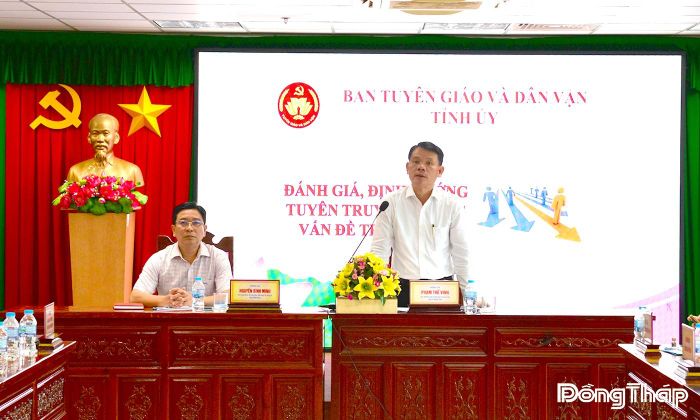 Đồng chí Phạm Thế Vinh phát biểu tại hội nghị.
