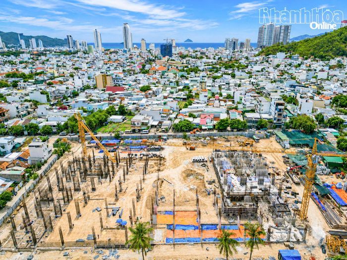 Phần móng chung cư Khu nhà ở xã hội Vĩnh Hải đã hoàn thành.