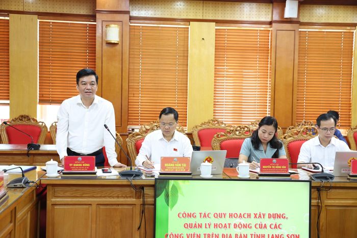 Lãnh đạo Ban Văn hóa - Xã hội HĐND tỉnh (Trưởng Đoàn giám sát) phát biểu tại buổi giám sát