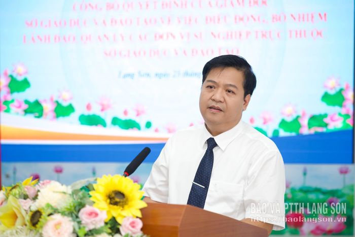 Lãnh đạo Sở GD&ĐT Lạng Sơn phát biểu tại hội nghị