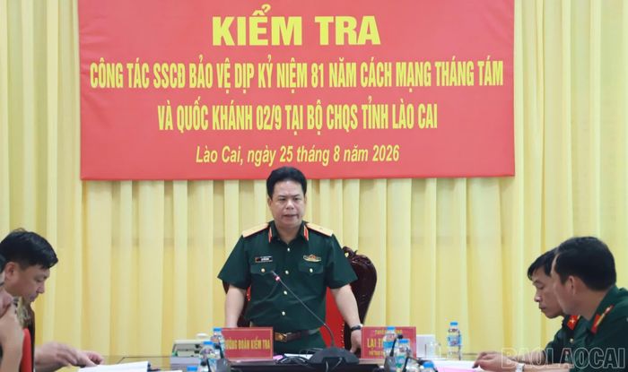 Thiếu tướng Lại Tiến Giang - Phó Tham mưu trưởng Quân khu 2 kết luận cuộc kiểm tra.