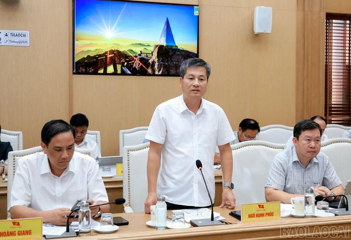Đồng chí Ngô Hạnh Phúc - Phó Chủ tịch Thường trực UBND tỉnh phát biểu tại hội nghị.
