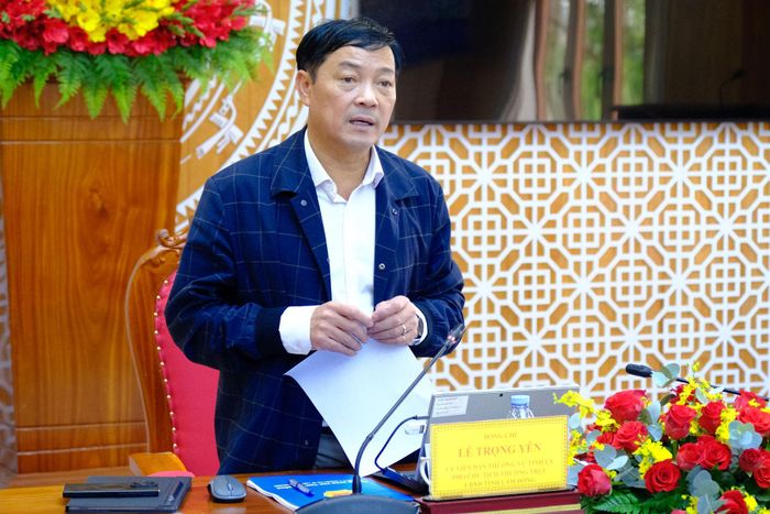 Đồng chí Lê Trọng Yên, Ủy viên Ban Thường vụ Tỉnh ủy, Phó Chủ tịch Thường trực UBND tỉnh Lâm Đồng phát biểu tại buổi làm việc