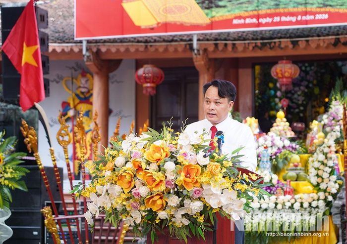 Đồng chí Trần Trọng Đại, Chủ tịch UBND phường Lý Thường Kiệt phát biểu khai mạc Lễ hội.