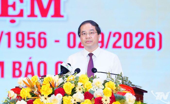 Đồng chí Bí thư Tỉnh ủy Trịnh Xuân Trường ghi nhận những đóng góp của báo chí Thái Nguyên trong quá trình xây dựng và phát triển của tỉnh.