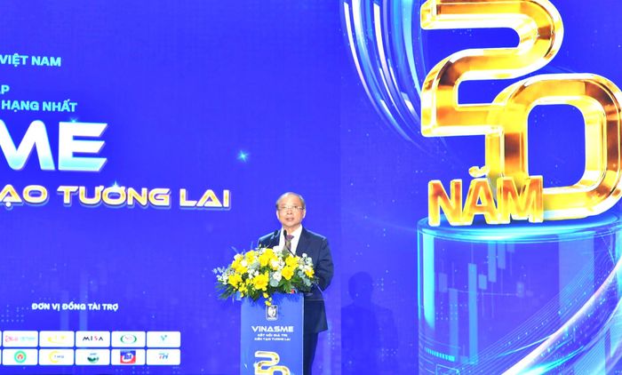 Ông Nguyễn Văn Thân, Chủ tịch VINASME phát biểu tại lễ kỷ niệm.