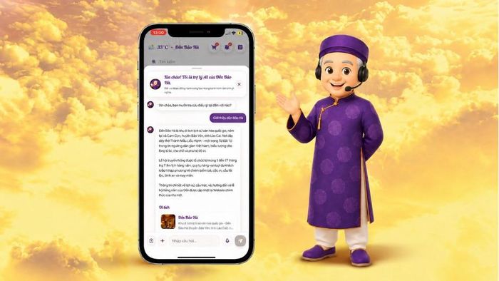 Hướng dẫn viên số đồng hành cùng du khách trong quá trình khám phá Đền Bảo Hà.