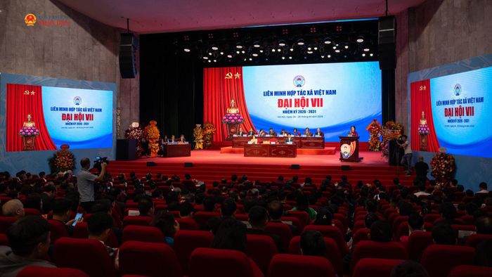 Toàn cảnh Đại hội đại biểu toàn quốc Liên minh Hợp tác xã Việt Nam lần thứ VII, nhiệm kỳ 2026 - 2031