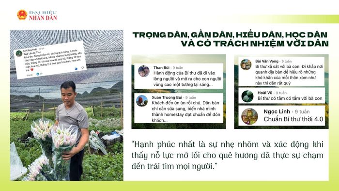 Đồng chí Bí thư Đảng uỷ xã Vân Sơn nhận được nhiều tình cảm của bà con địa phương.
