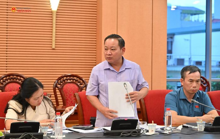ĐBQH hoạt động chuyên trách tại Hội đồng Dân tộc Tráng A Dương phát biểu tại phiên họp