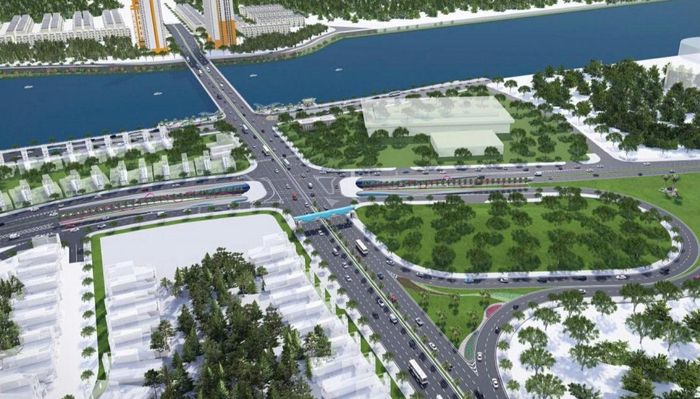 Phối cảnh dự án cụm nút giao thông Lê Thanh Nghị - Cách mạng Tháng Tám - Thăng Long - đường dẫn lên cầu Hòa Xuân. Ảnh: UBND TP Đà Nẵng