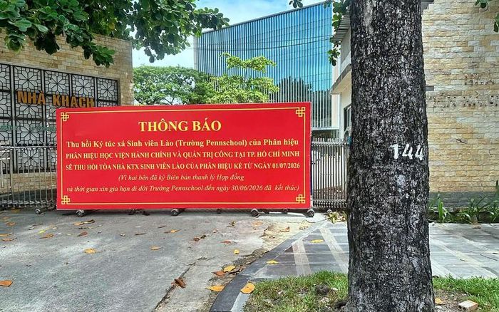 Thông báo thu hồi ký túc xá, nơi đặt Trường PennSchool, cơ sở đường Ba tháng Hai (phường Hòa Hưng, Thành phố Hồ Chí Minh).