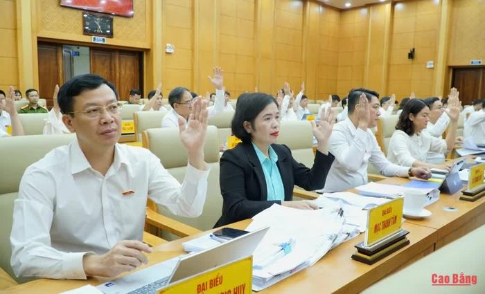 Đại biểu HĐND tỉnh biểu quyết thông qua các nghị quyết tại kỳ họp.
