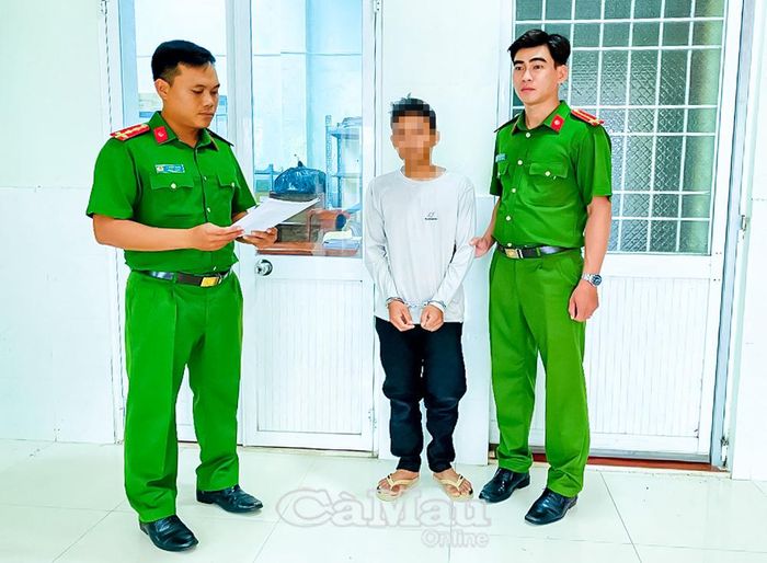 Đối tượng Trương Đan Huy tại cơ quan Công an.