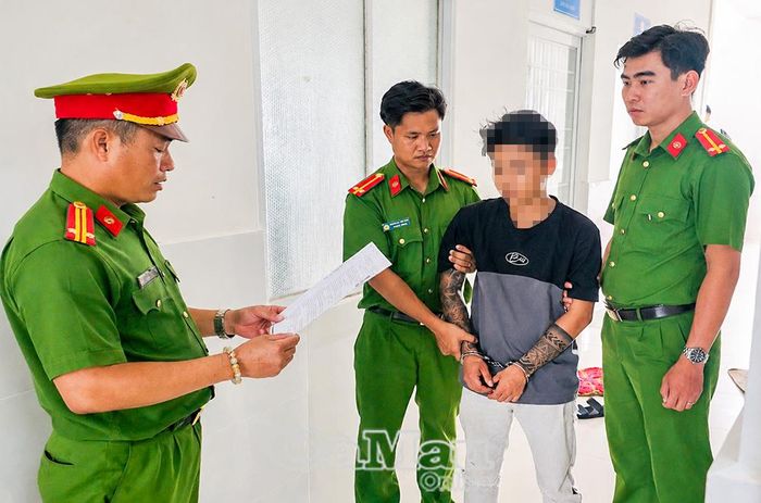 Đối tượng Ngô Hy Vọng tại cơ quan Công an.
