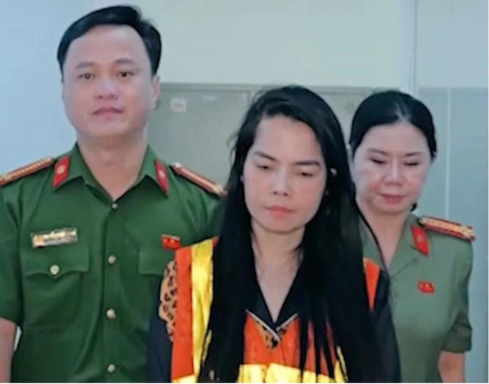 Kiều Thị Thanh thời điểm bị bắt. Ảnh: VTV ↵ ↵