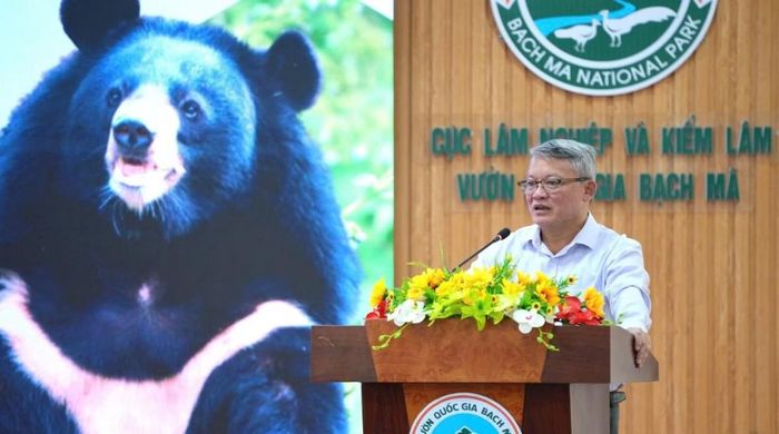 Ông Đoàn Hoài Nam, Phó Cục trưởng Cục Lâm nghiệp và Kiểm lâm phát biểu tại hội thảo